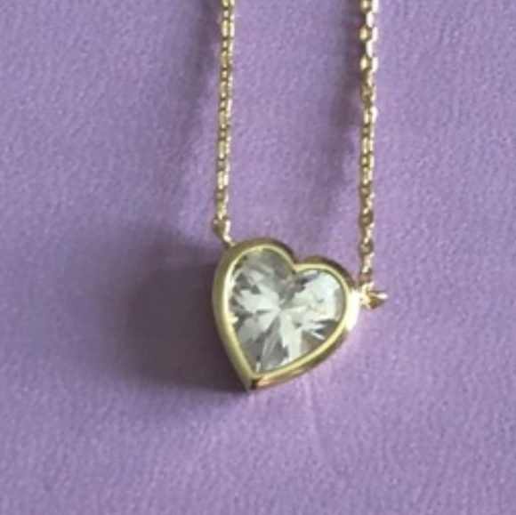 NEW Melinda Maria Gold Rhinestone Heart Necklacin - Picture 7 of 8